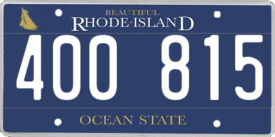 RI license plate 400815