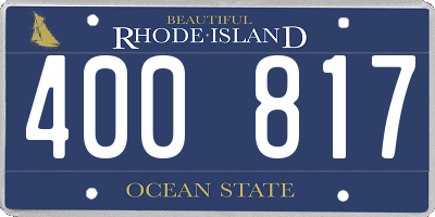 RI license plate 400817