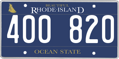 RI license plate 400820