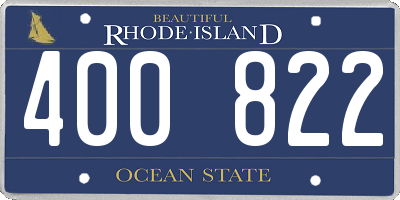 RI license plate 400822