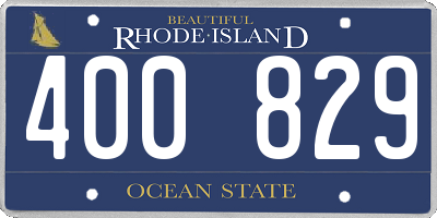 RI license plate 400829