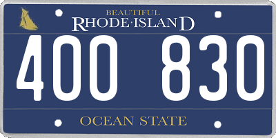 RI license plate 400830