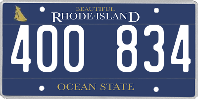 RI license plate 400834