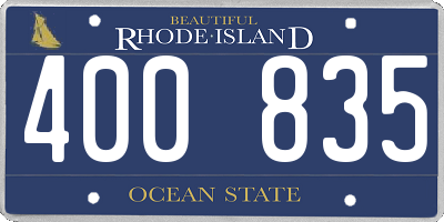 RI license plate 400835