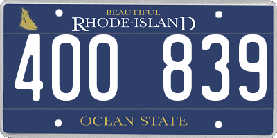 RI license plate 400839