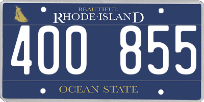 RI license plate 400855