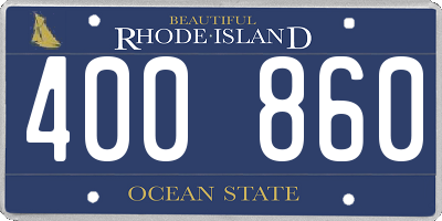 RI license plate 400860