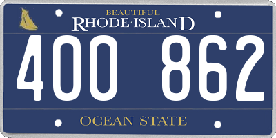RI license plate 400862