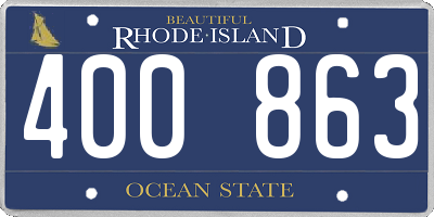 RI license plate 400863