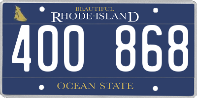 RI license plate 400868