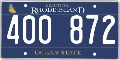 RI license plate 400872