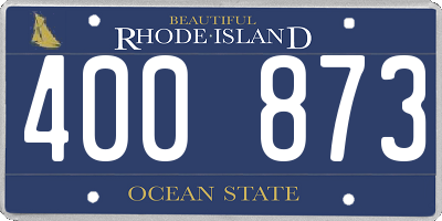 RI license plate 400873
