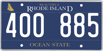 RI license plate 400885