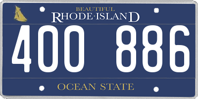 RI license plate 400886