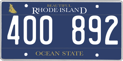 RI license plate 400892