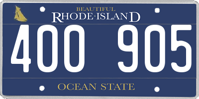 RI license plate 400905