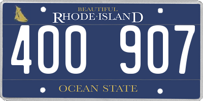 RI license plate 400907