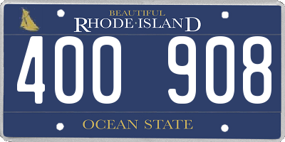 RI license plate 400908