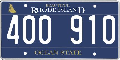 RI license plate 400910