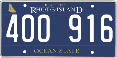 RI license plate 400916