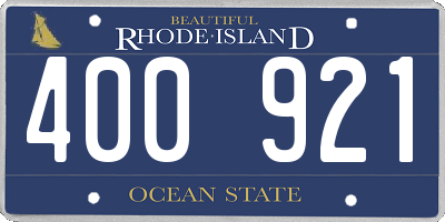 RI license plate 400921