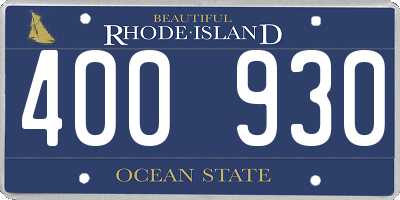 RI license plate 400930