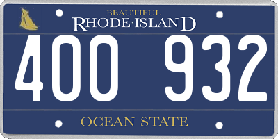 RI license plate 400932
