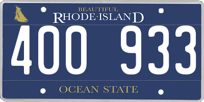 RI license plate 400933