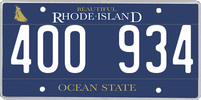 RI license plate 400934