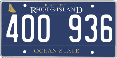 RI license plate 400936