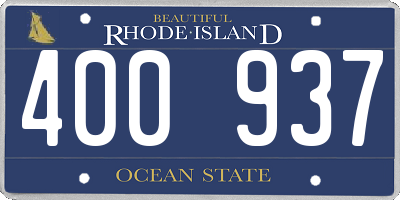 RI license plate 400937