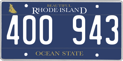 RI license plate 400943