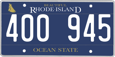 RI license plate 400945