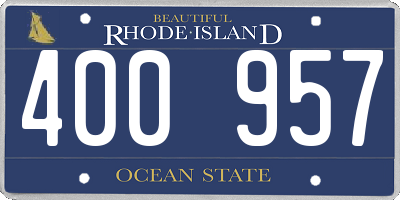 RI license plate 400957