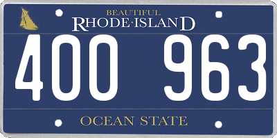 RI license plate 400963