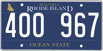 RI license plate 400967