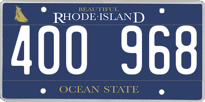 RI license plate 400968
