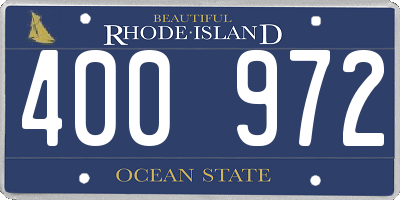 RI license plate 400972