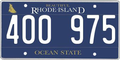 RI license plate 400975