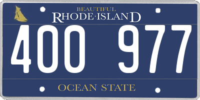 RI license plate 400977