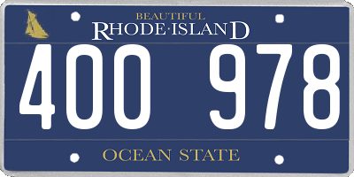 RI license plate 400978