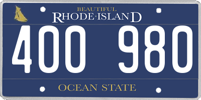 RI license plate 400980