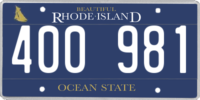 RI license plate 400981