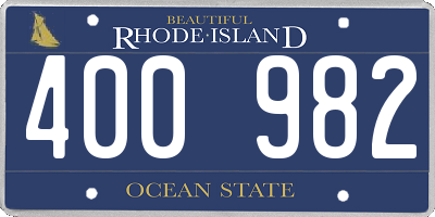 RI license plate 400982