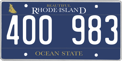 RI license plate 400983