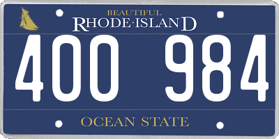 RI license plate 400984