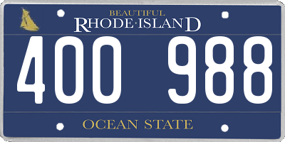 RI license plate 400988