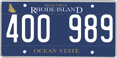 RI license plate 400989
