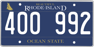 RI license plate 400992