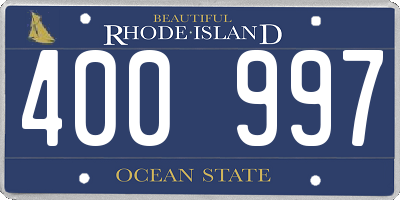 RI license plate 400997